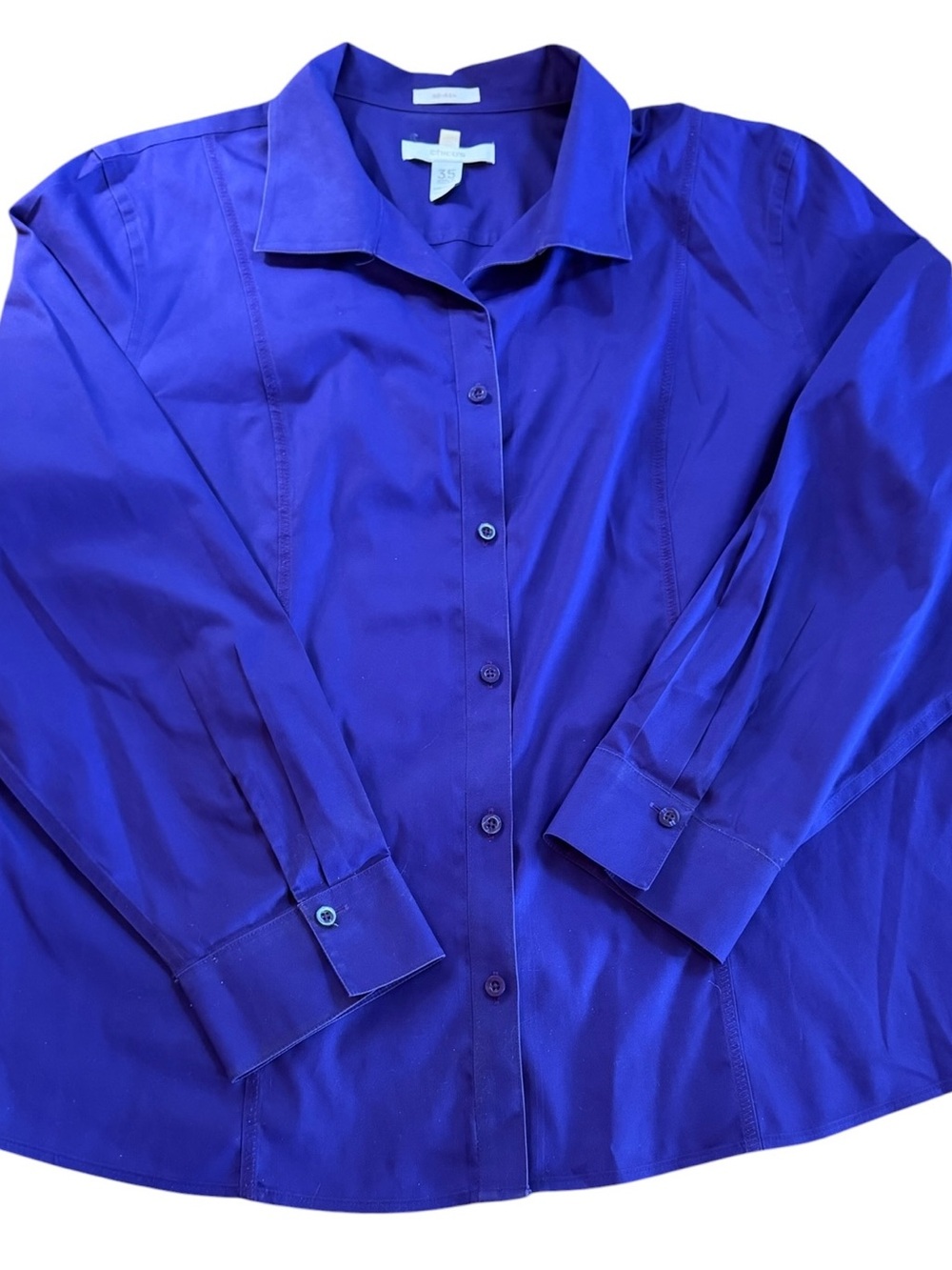 Chico's No Iron Button Front Shirt Women's Size 3.5 XL Career Top